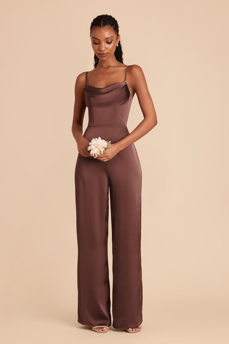 Комплект атласный коричневый