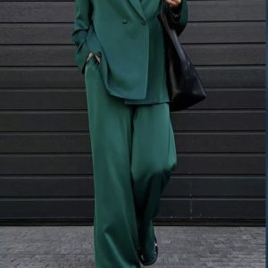 Комплект атласный тёмно-зелёный