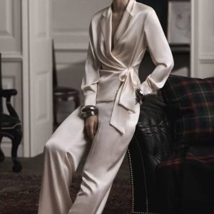 Комплект атласный молочный