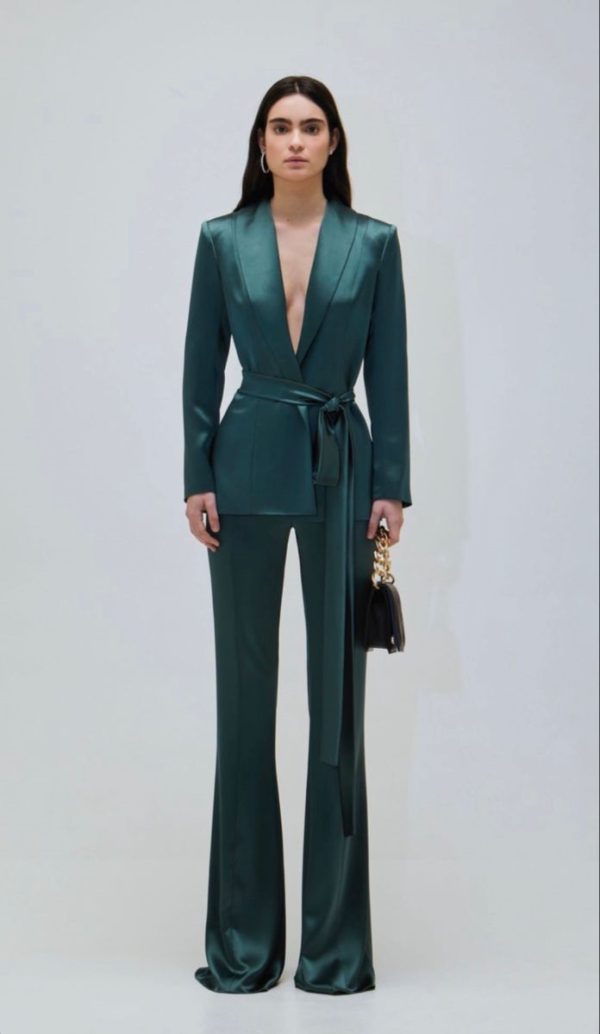 Комплект атласный зелёный