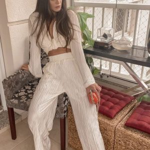 Без названия (8) Брюки атласные белые